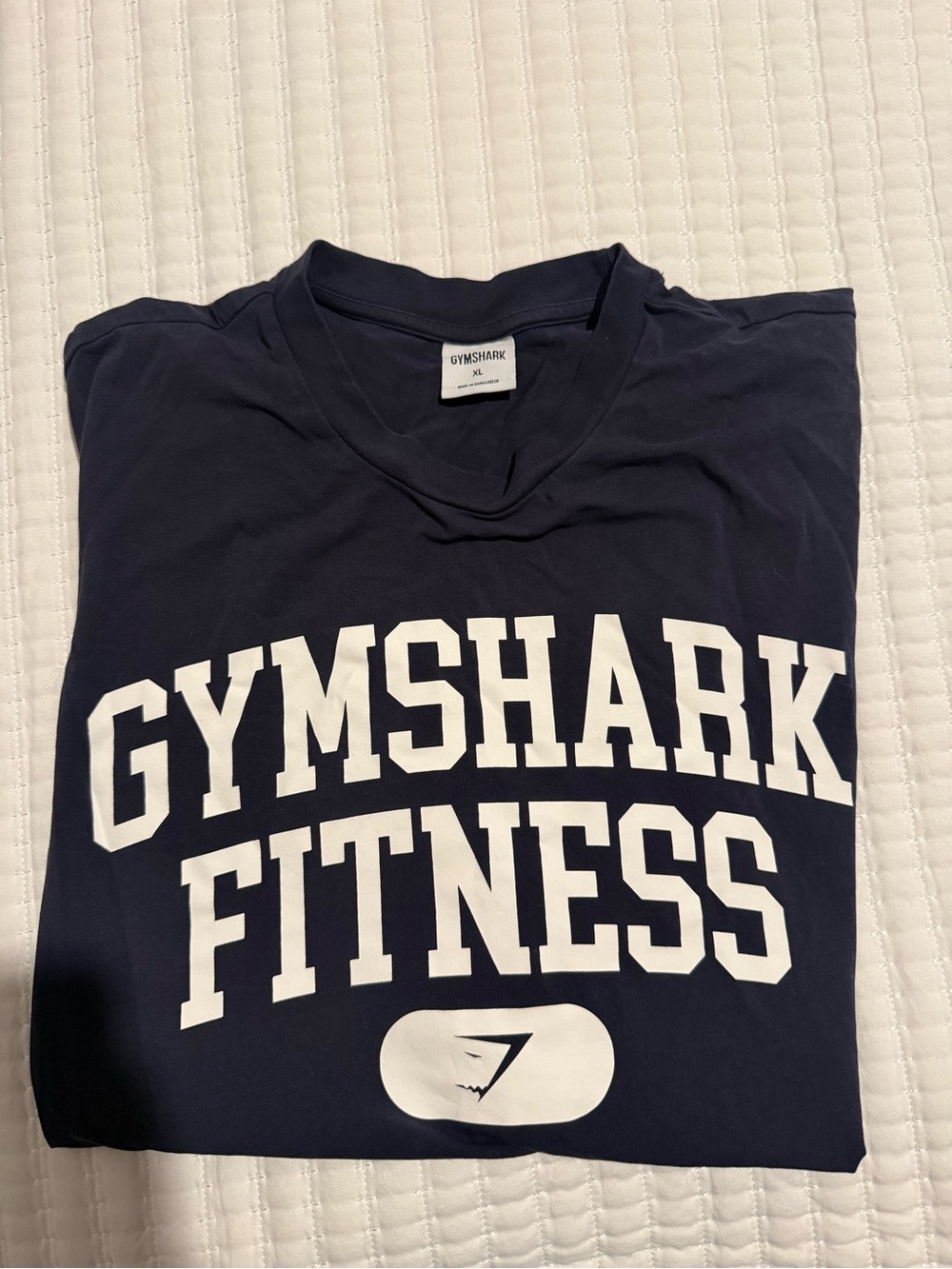 Gymshark Navy Short Sleeve Graphic Tee with White Logo